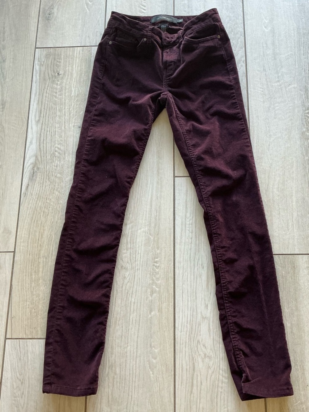 Calvin Klein Ultimate Skinny Corduroy Pants Burgundy 2x32 Stretch